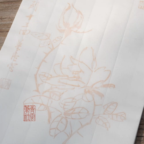 朵云轩 Менглу окрашенные ноты набор из 8 картин 2012 Woodblock Watermark Letter Paper Raw Rice Paper Embryom