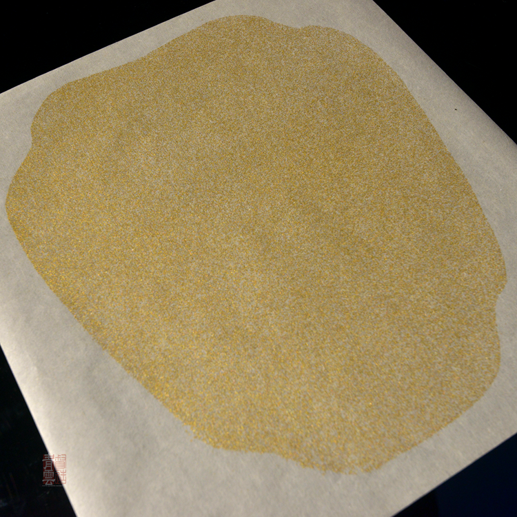 Qingyun Pen Social Jin Longtang Sprinkle Gold Silk Group Fan Face High Density Fish Seed Golden Cooked Calligraphy and Calligraphy Creative Paper