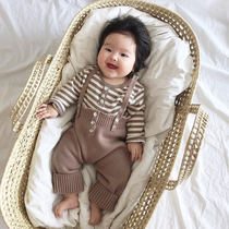 ins autumn and winter infant knit braces for men and women baby fashion cute one-piece clothes big PP wool pants
