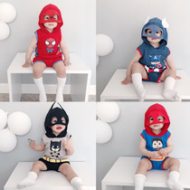 Korean version of ins Wind summer baby vest hooded with bread shorts men and women baby suit