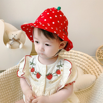 2021 baby hat children cotton sun hat hat basin hat fisherman hat baby spring summer sun hat strawberry hat