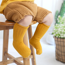ins exploits children socks Korean baby spring autumn season baby midbarrel socks porn socks candy color wide strip curl stockings