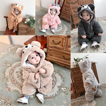 Baby Winter Clothes Winter Clothing for men and women Baby Winter autumn and winter outfits Cuddling Cute Super Cute Nets Red One-piece Clothes