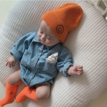 Spring and autumn New products Baby soft Cowboy one-piece clothes Korean male and female baby ins Han version Long sleeves Bass climbing clothes