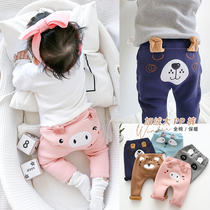 New autumn and winter plus velvet big butt pants cotton men and women Baby pants plus velvet warm pants ins ins