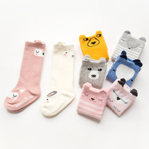 Combed cotton baby stockings 0-1-3 years old baby high cylinder non-slip dispensing three-dimensional cartoon children socks