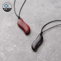 Creative biwing birdie sandalwood pendant hanging necklace with necklace male and female couple ornaments a pair of lettering minimalist ancient wind art