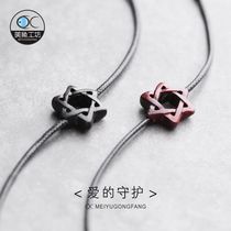 Original six-star couple bracelet a pair of mens jewelry trendolor sandalwood handlebar female Korean version of Mori simple simple