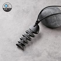 Mermaid Workshop Original Creativity Handmade Personality Black Sandalwood Small Fish Bone Pendant Item Hanging Pendant Sweater Chain Ancient Wind First Ornament