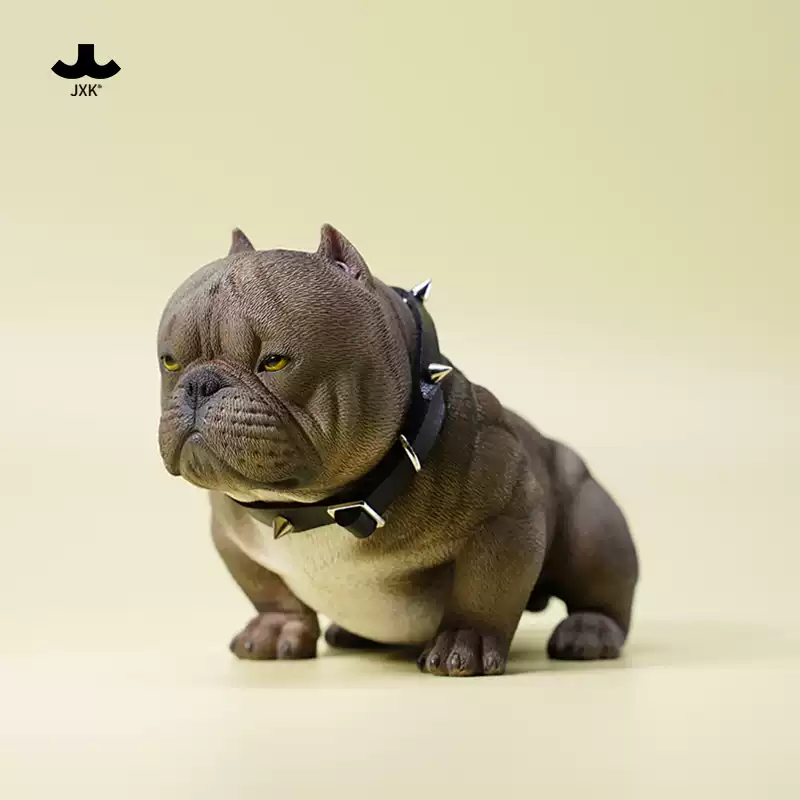 JXK 1/6迷你惡霸犬模型靜態仿真寵物小狗手辦潮流玩具8歲以上適用