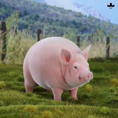 Non-current JXK Perfect Pig model simulation livestock pig flocking animal gift scene trendy tabletop figurine decoration