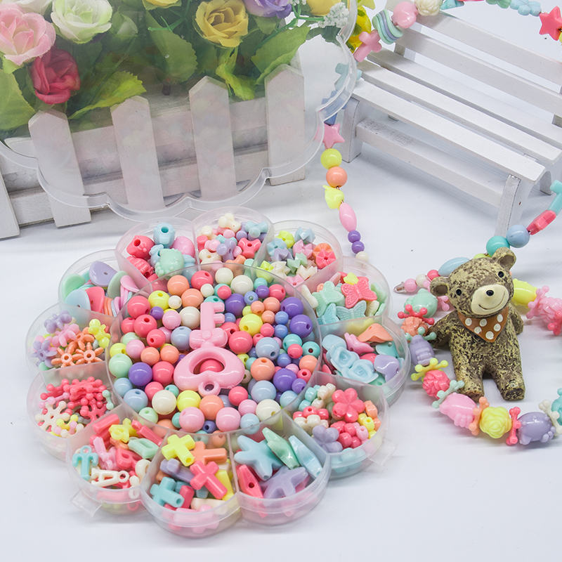 diy children string bead toy puzzle handmade baby wearing beads girl necklace bracelet-Taobao