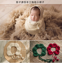 Handmade crochet collar~wool knitting~Original design baby photo~Eggplant newborn photography props