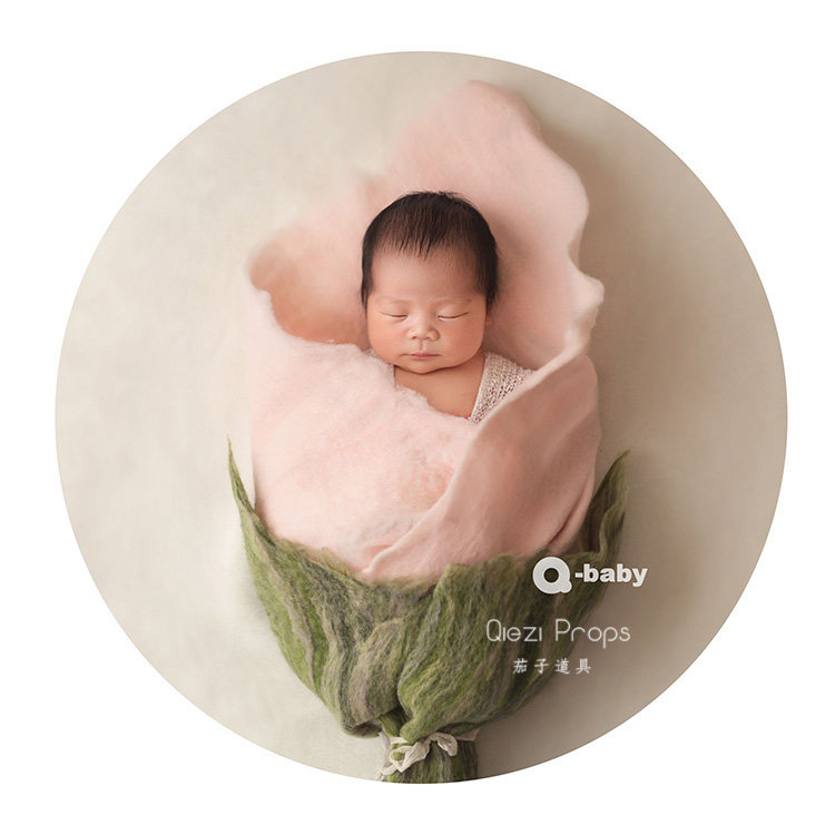 Flower styling So easy ~ ultra-thin wool wet felt ~ square blanket Eggplant Newborn Photographic Props Original