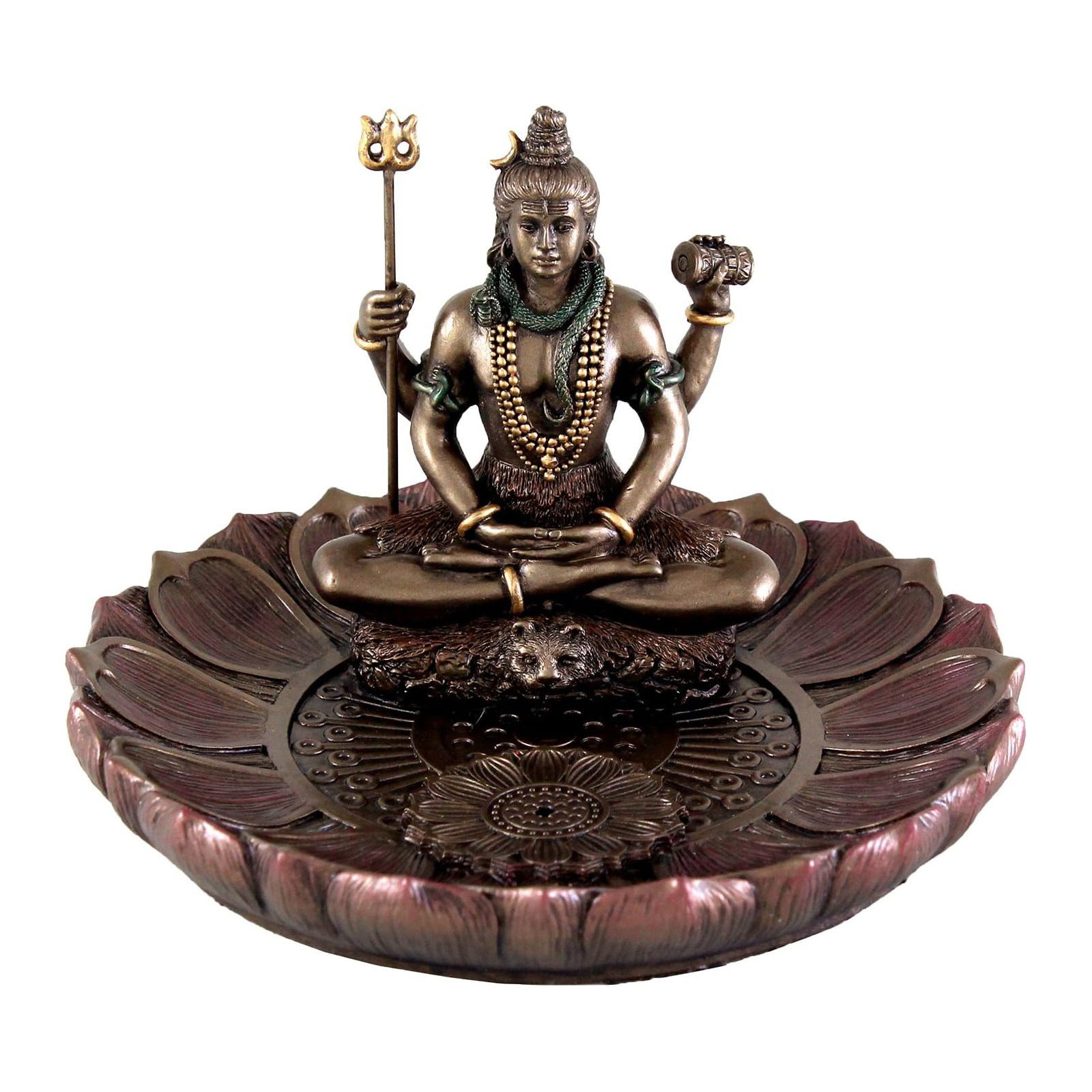 輸入された収集価値のあるシヴァ神（ヒンドゥー教の三大神の一人）の瞑想用彫刻、像、香炉、香立て。