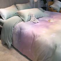 Spring and summer 60 Lyocell double-sided Tencel four-piece dream girl gradient home double bed supplies