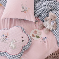 Princess style embroidered girl cotton multi-piece set cute little rabbit water washing cotton double single bed supplies kit
