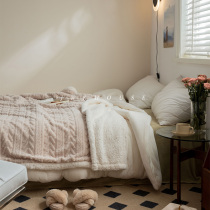 Air Silence High Gram Heavy Jacquard Thickened Goat Suede Blanket Spring Autumn Double Layer Coral Suede Warm Bed Linen Milk Suede