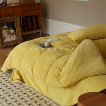 Light Luxury l French style high gram heavy milk suede 4 pieces of velvet thickened autumn and winter warm retro bed linen