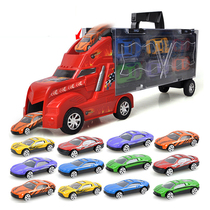 Childrens big container truck boy toy gift 12 sets of car alloy model inertial car set 3-4 years old