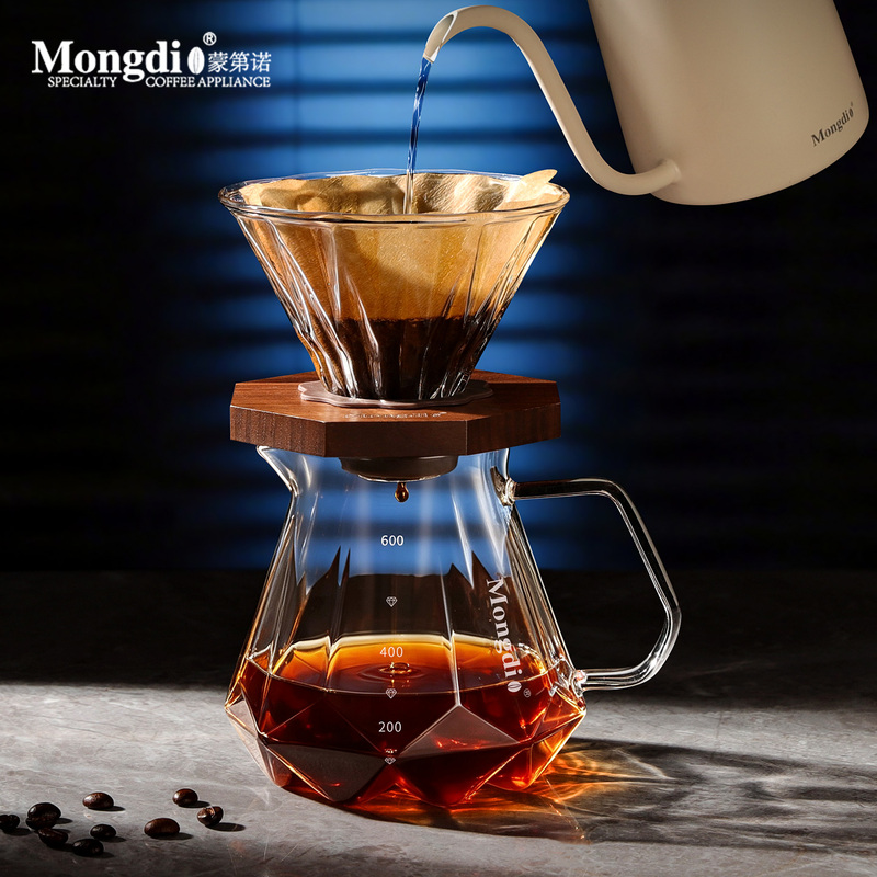 Mongdio Hand-Brewed Coffee Pot Set V60 Coffee Filter Cup Glass Sharing Pot Hand-Brewed Coffee Utensil Set Mongdio Hand-Brewed Coffee Pot Set V60 Coffee Filter Cup Glass Sharing Pot Hand-Brewed Coffee Utensil Set