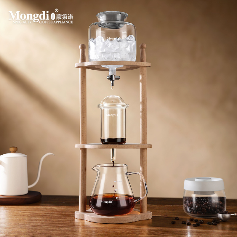 Mongdio Ice Drip Coffee Pot Cold Brew Pot Drip-Type Wooden Stand Ice Drip Coffee Pot Glass Ice Brew Coffee Maker Mongdio Ice Drip Coffee Pot Cold Brew Pot Drip-Type Wooden Stand Ice Drip Coffee Pot Glass Ice Brew Coffee Maker