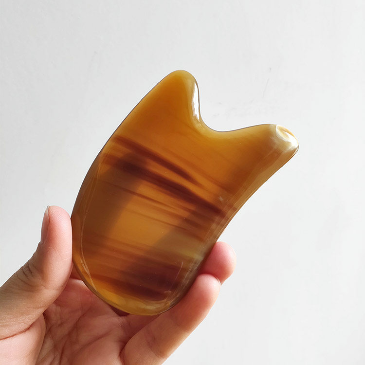 Seven gaggi thickened with old white buffalo horn scraping plate full body universal breast massage for face scraping