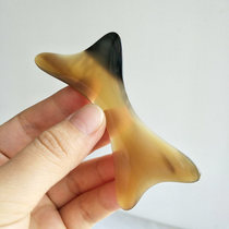 Shake sound recommended cow bone type natural handmade white water horn scraping plate with notch fingers legs Face universal
