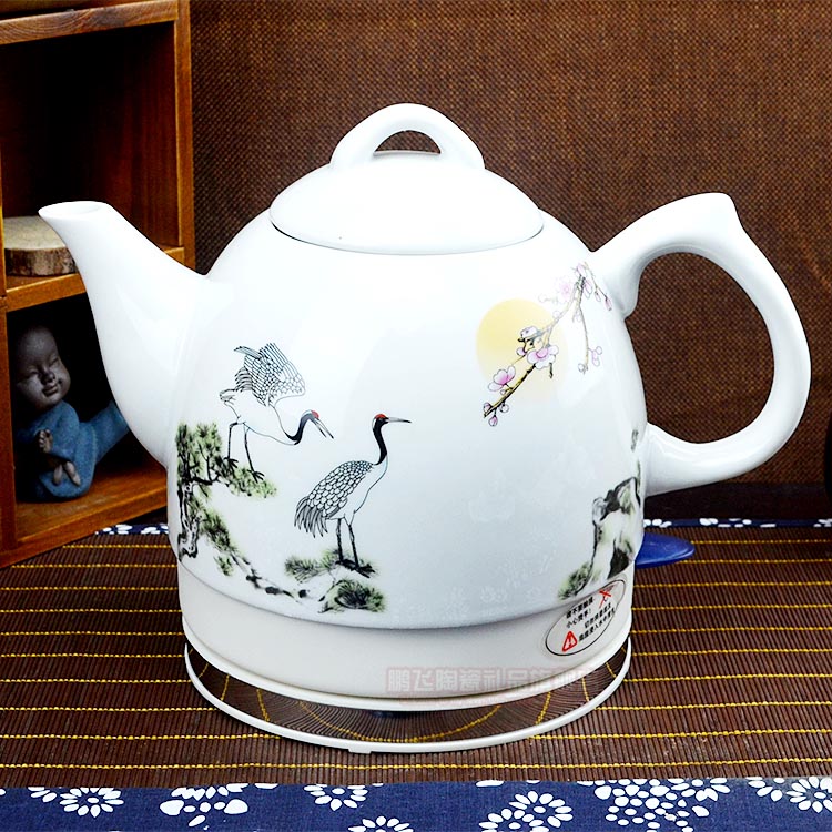 Jingdezhen ceramic electric kettle self-power off kettle electric teapot healthy 304 food grade stainless steel chassis