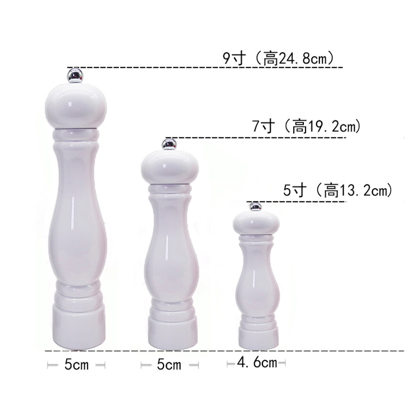 Solid Wood Black Pepper Grinder Prickly Pepper Sea Salt Grated Bottle Seasoned Jar Thickness Conditioning Ceramic Grinders White