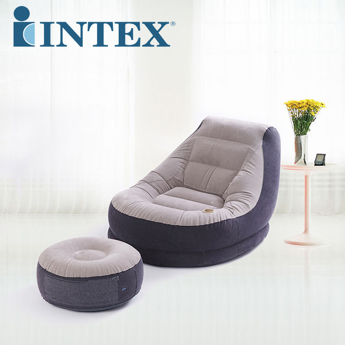 Original INTEX single-person fluffy-inflatable sofa adult lazy sofa recreational chair sending blankets