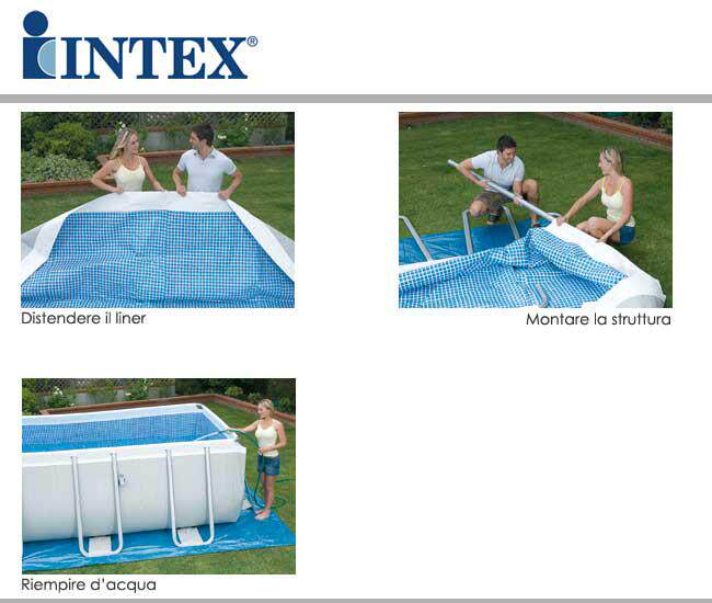 надувной бассейн 原装正品intex椭圆框架超大家庭管架游泳池儿童支架戏水池加厚