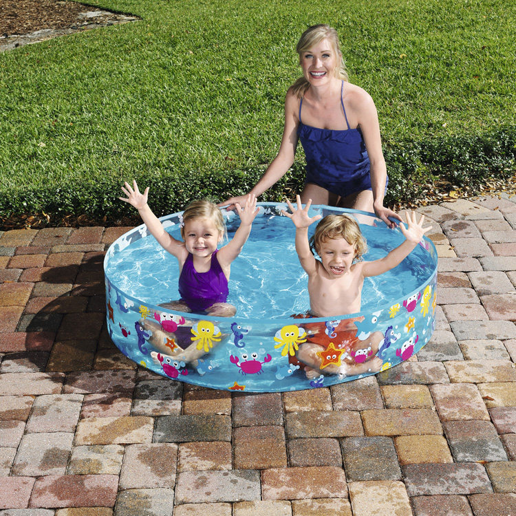 Детский надувной бассейн 正品海洋动物硬橡胶游泳池家庭画水池鱼塘儿童浴池不充气 Bestway