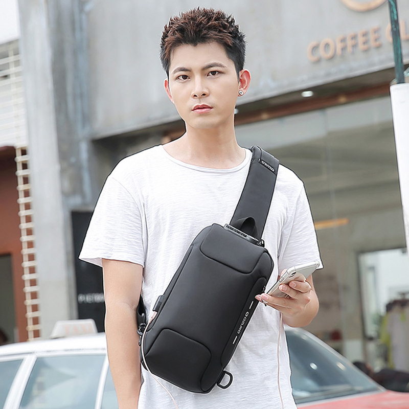 New fashion Shoulder Bag Single Shoulder Sports Bag Casual Waterproof Chest Satchel Oxford Black Burglar Tide Satchel Satchel