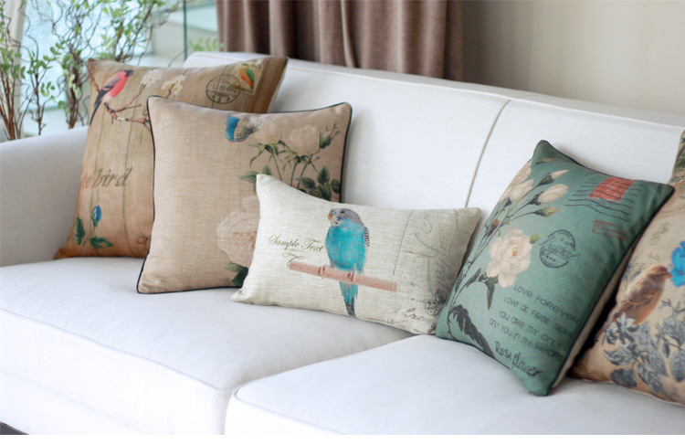 New American đệm nước đệm gối Châu Âu và Mỹ cổ điển sofa gối Mỹ bông hồng trắng bông linen gối