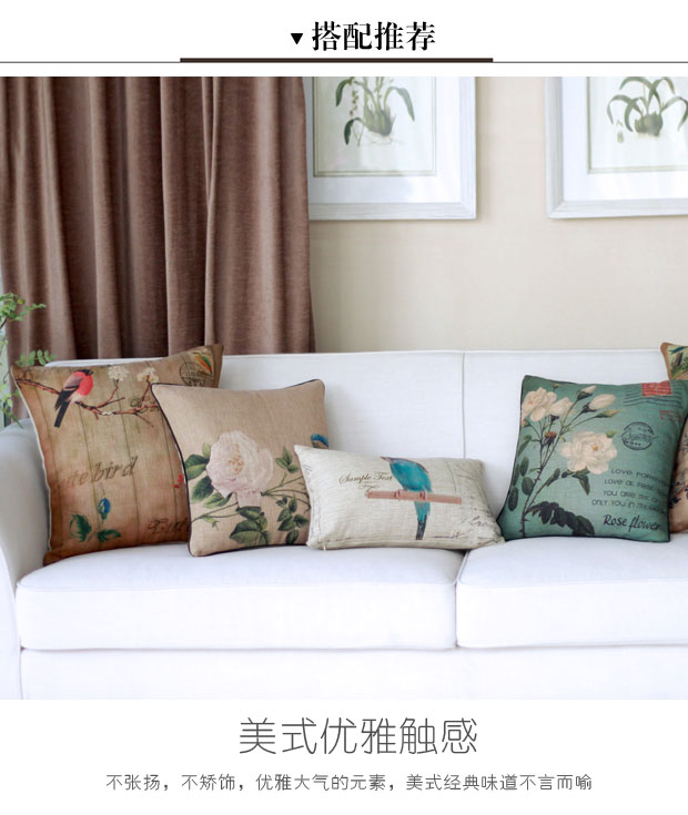 kho báu Zhendian nước Mỹ cổ điển sofa gối đệm bao gồm châu Âu và bông của Mỹ lớn của Mỹ White Rose Gối - Trở lại đệm / Bolsters gối tựa ghế