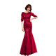 Fishtail dress long skirt French evening dress female autumn light luxury texture niche design banquet princess evening dress red