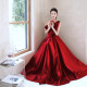 Toast dress bride 2022 new autumn and winter wedding dress simple atmosphere annual meeting dress red autumn usually wearable