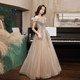 Evening dress female 2022 new temperament high-end explosive style high-end light luxury dress skirt banquet one-shoulder dress autumn