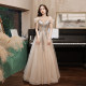 Evening dress female 2022 new temperament high-end explosive style high-end light luxury dress skirt banquet one-shoulder dress autumn