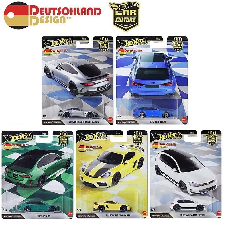 Hot Wheels Car Culture German Design Mercedes-Benz Audi Bmw Porsche Volkswagen Car Model Fpy86