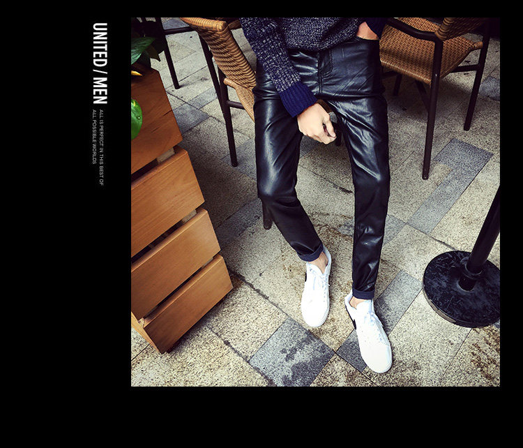 Pantalon cuir homme en vrac pour adolescent pour printemps - Ref 1494206 Image 13