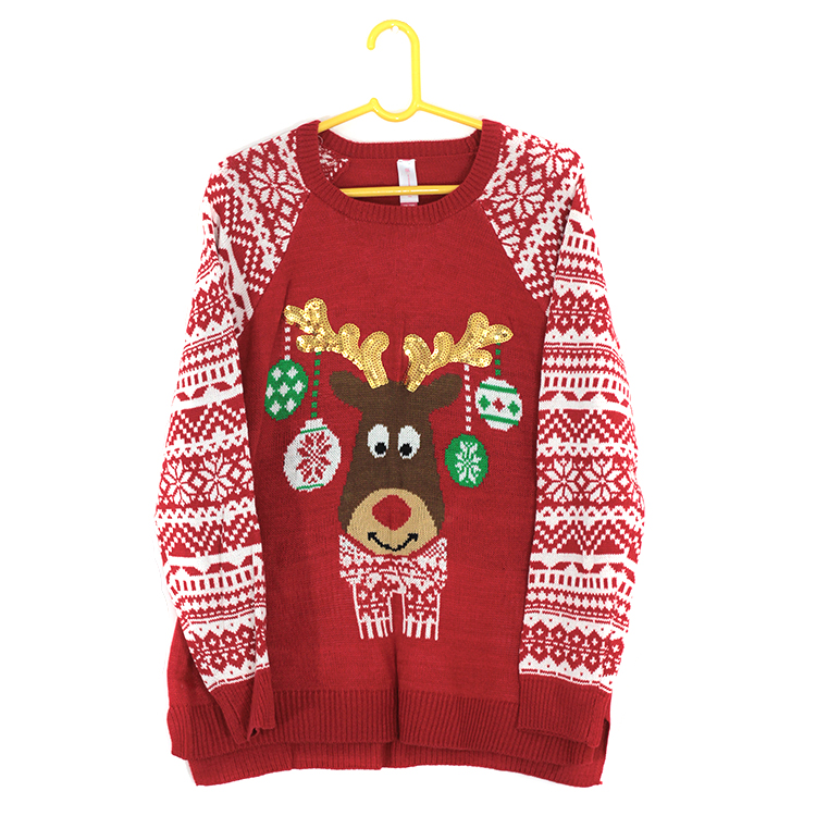 Special price Qing foreign trade export retro Christmas sweater sweater sweater New Year gift pullover loose top outer list