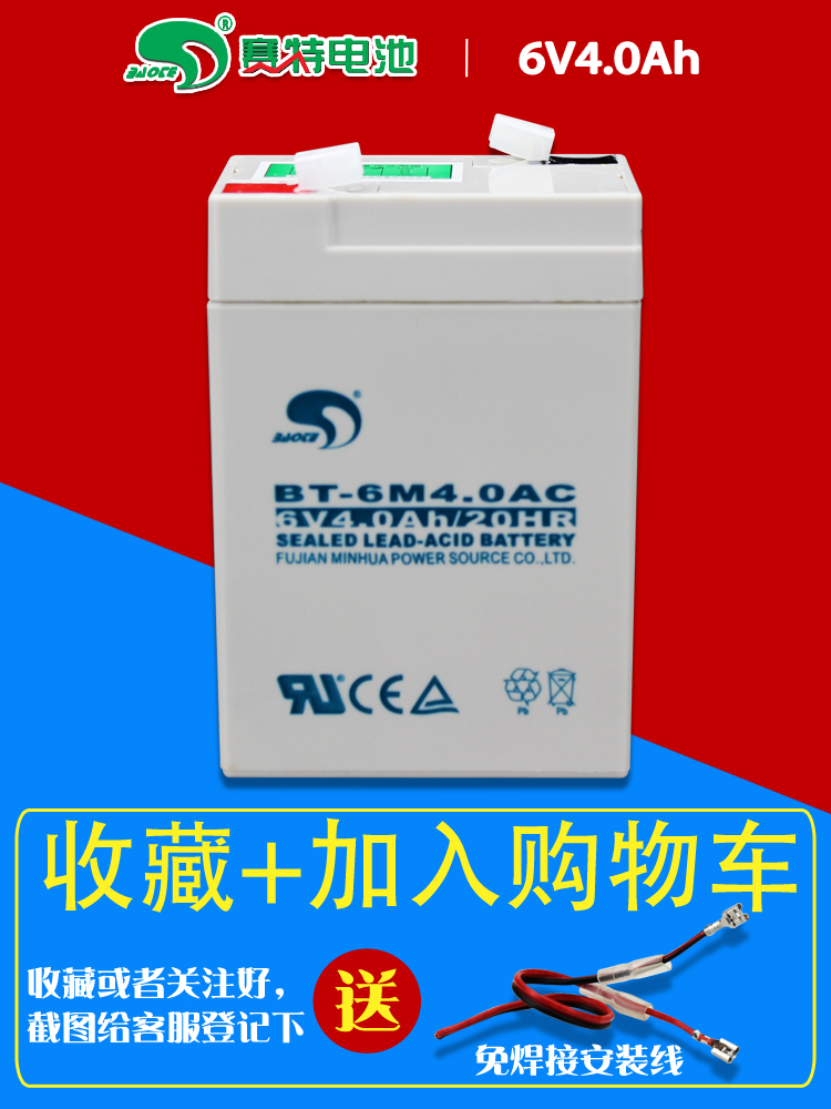 Saite 6V4AH lead-acid battery BT-6M4 0AC electronic scale platform scale Hanging scale Beetle toy car stroller