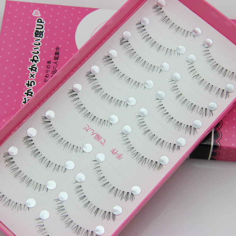 Hx-28 mới lông mi giả Nhật Bản lông mi dưới chân gà trong suốt cụm thực tế siêu nhiên chéo dày mi dưới giả