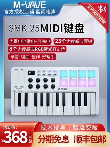 Портативная клавиатура, контроллер, музыкальные ударные инструменты, 25 клавиш, bluetooth