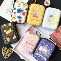  Cute multi-function zipper Bluetooth wired headset storage bag imitation leather large data cable charger head finishing box