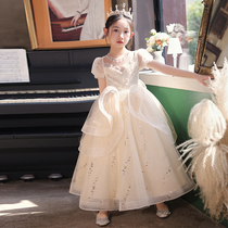 Girls dresses high-end birthday princess dresses big girl host flower girl wedding dress childrens piano performance costumes