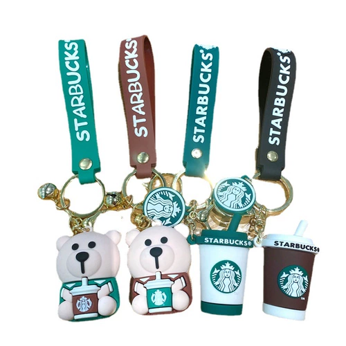Starbucks, кофейный брелок, милая кукла для ключей, подвеска, украшение на сумку, с медвежатами