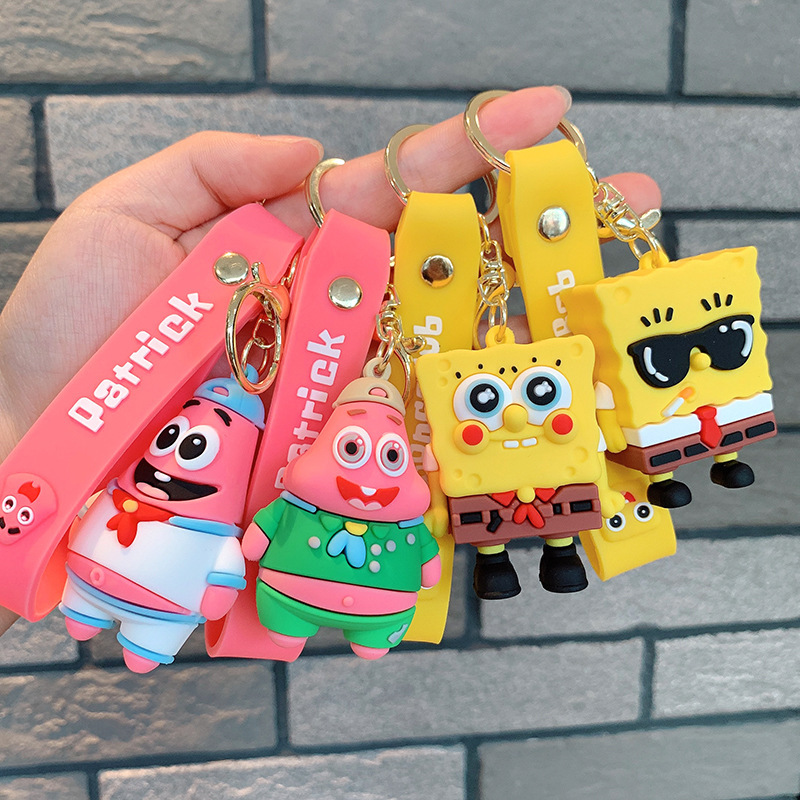 Spongebob Patrick Star Keychain Silicone Doll Pendant Car Bag Decoration Small Gift Keychain Spongebob Patrick Star Keychain Silicone Doll Pendant Car Bag Decoration Small Gift Keychain